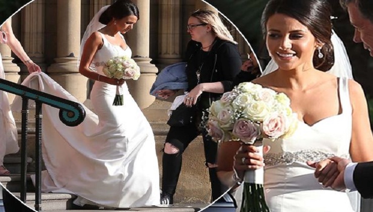 Michelle Keegan wows in a Wedding Dress as she shoots BBC drama in Manchester