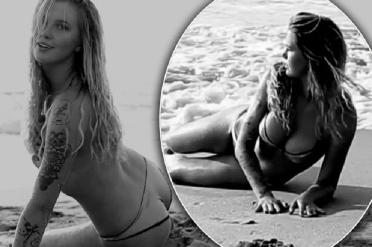 Ireland Baldwin goes completely topless in saucy striptease for Love Advent