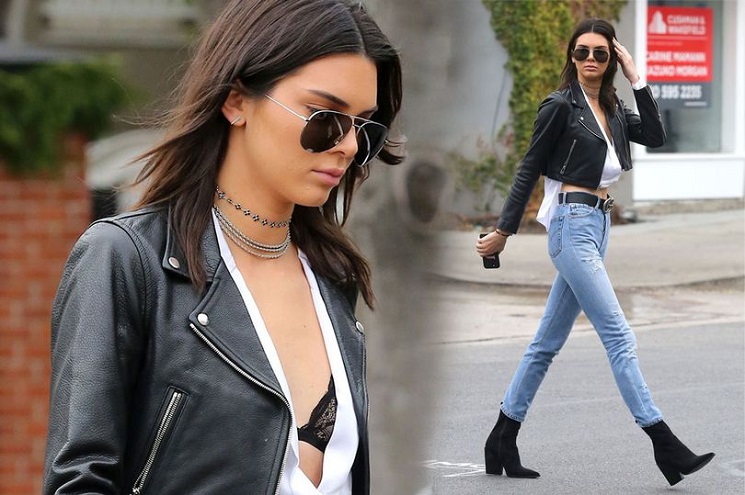 Kendall Jenner is effortlessly chic in leather jacket and ripped jeans on coffee run in Los Angeles