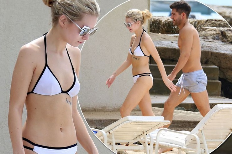Lottie Moss shows off her model body in bikinis on holiday with Alex Mytton